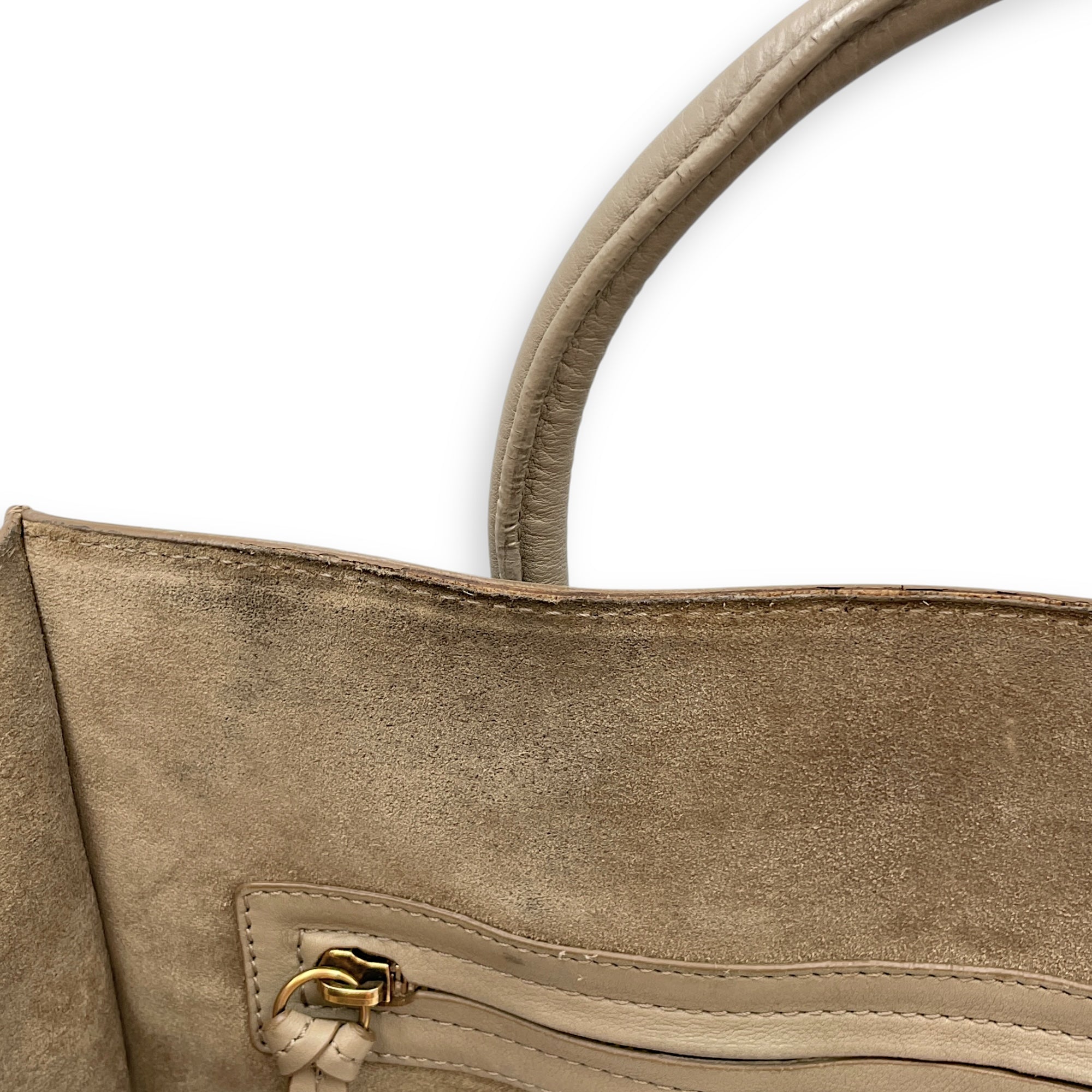 Phantom Medium Beige Top Handle Bag in Calfskin, Gold hardware