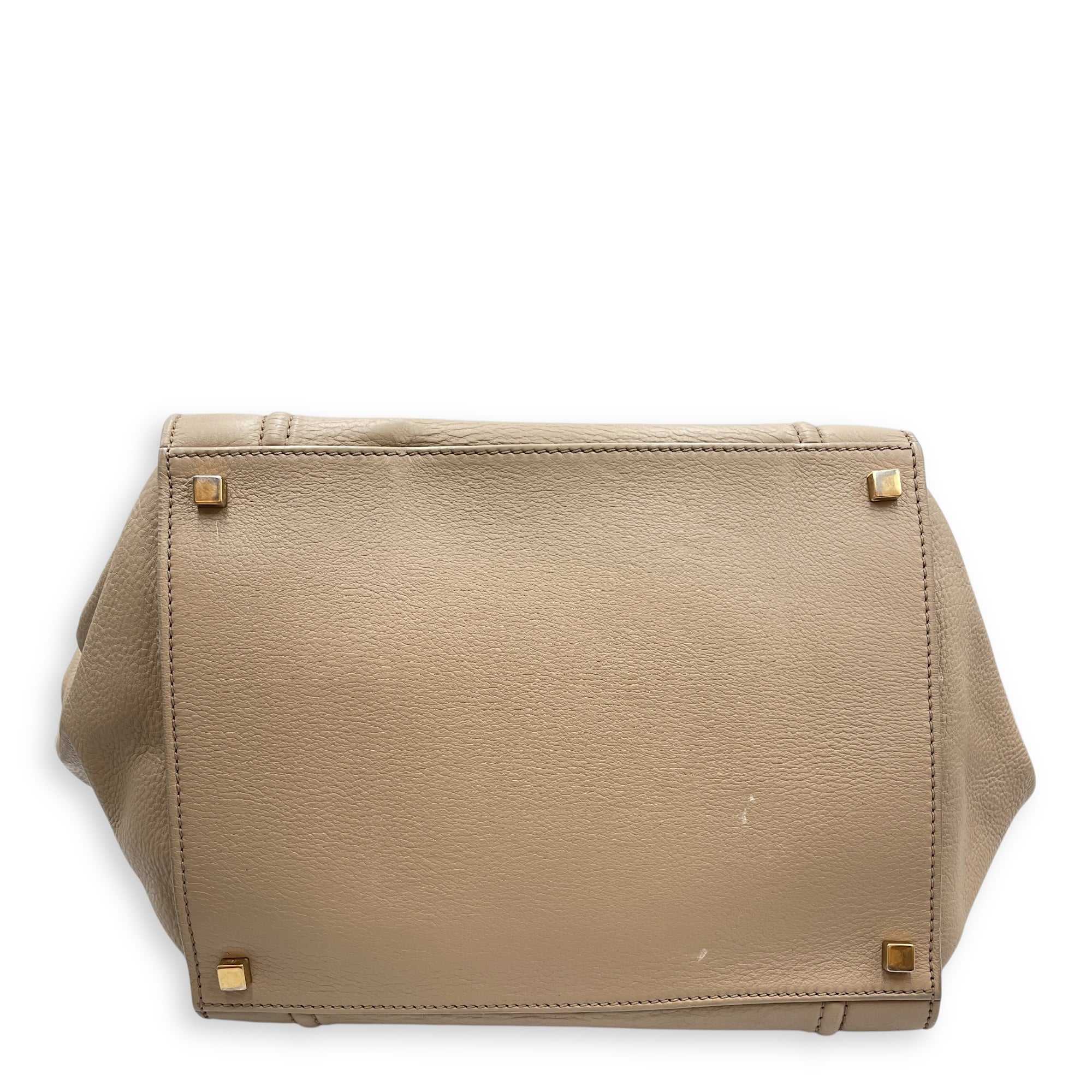 Phantom Medium Beige Top Handle Bag in Calfskin, Gold hardware