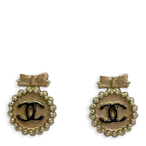 CC Stud Brush Gold Hardware Earrings