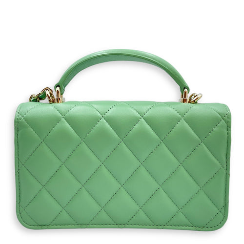 Top Handle Mini Apple Green  Crossbody Bag in Lambskin Gold hardware CL2508-14743 2