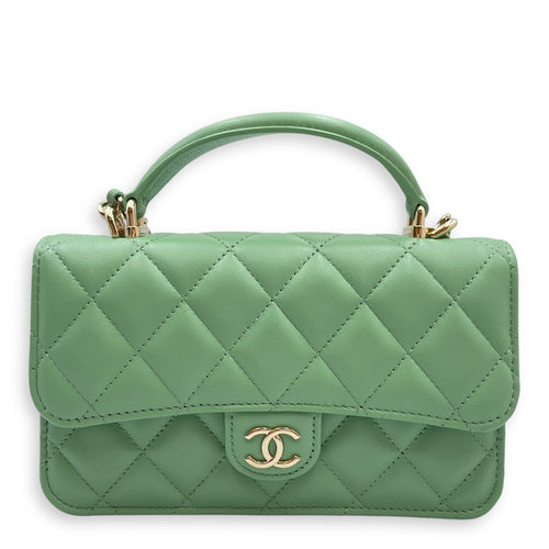 Top Handle Mini Apple Green  Crossbody Bag in Lambskin Gold hardware CL2508-14743 1