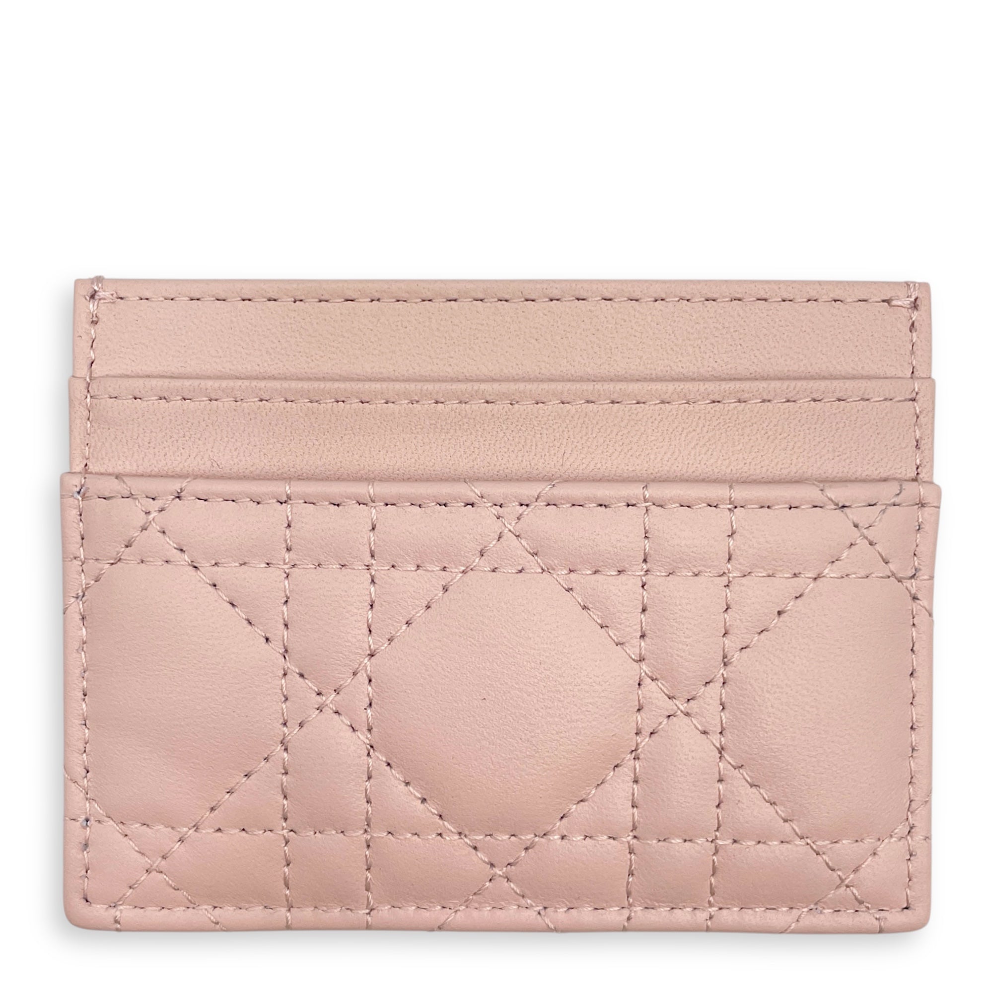 Freesia Pink Card Holder in Lambskin, Gold hardware