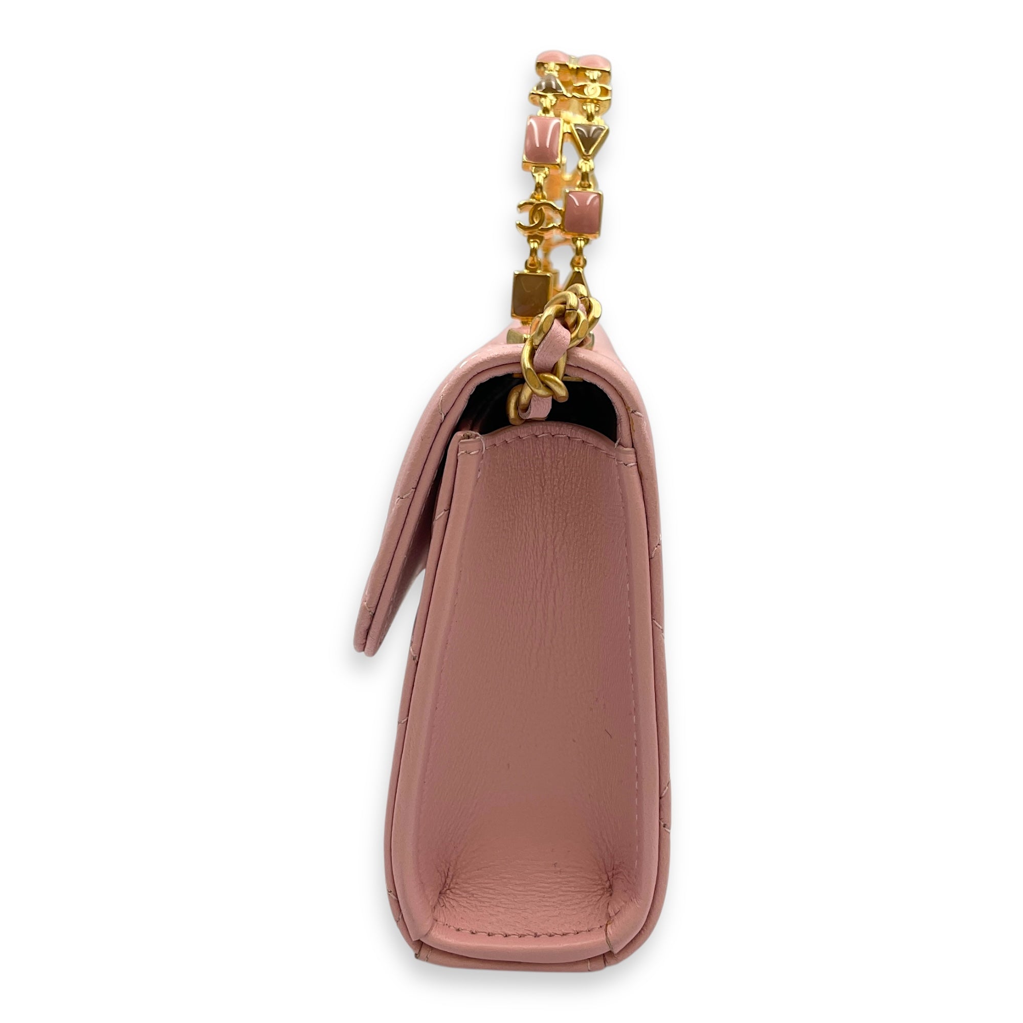 Timeless Classique Pink Crossbody Bag in Lambskin, Gold hardware