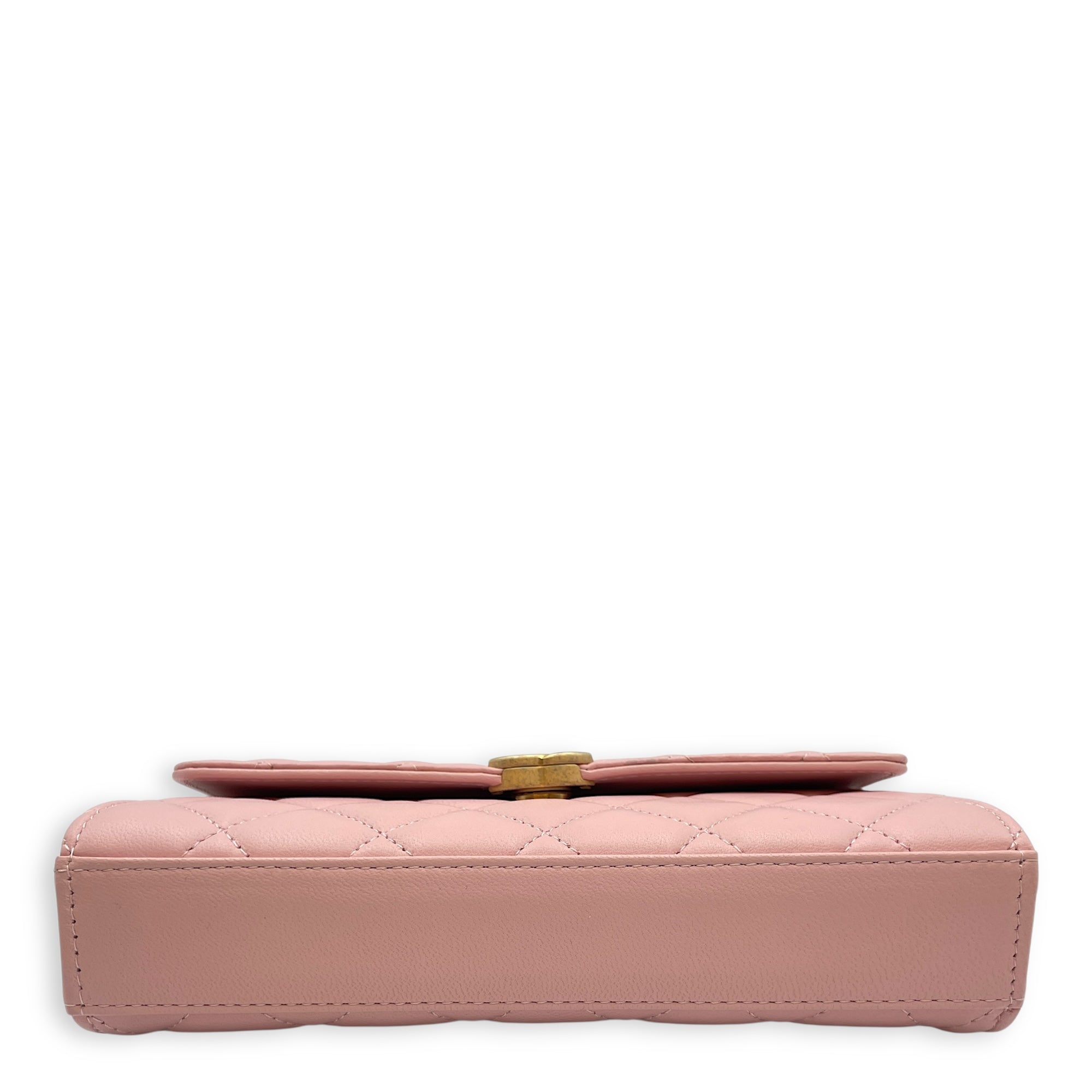 Timeless Classique Pink Crossbody Bag in Lambskin, Gold hardware