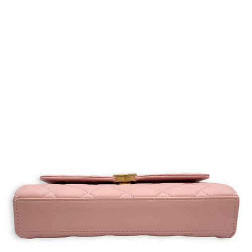 Timeless Classique Pink Crossbody Bag in Lambskin, Gold hardware