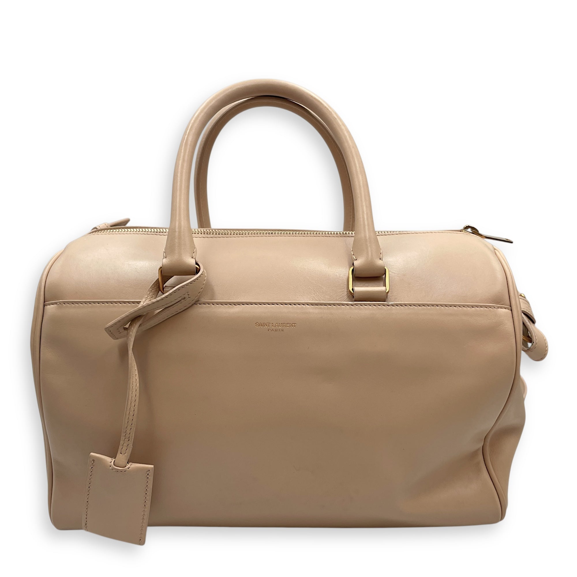 Boston Beige Shoulder Bag in Calfskin, Gold hardware