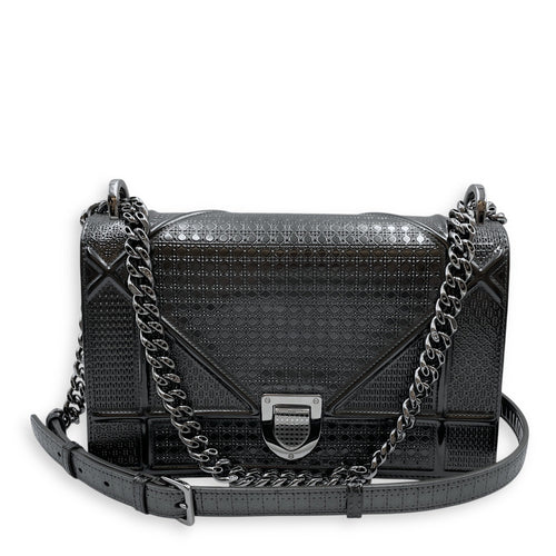 Diorama Medium Metallic Grey Shoulder Bag in Patent Leather Silver hardware CL2508-14740 9