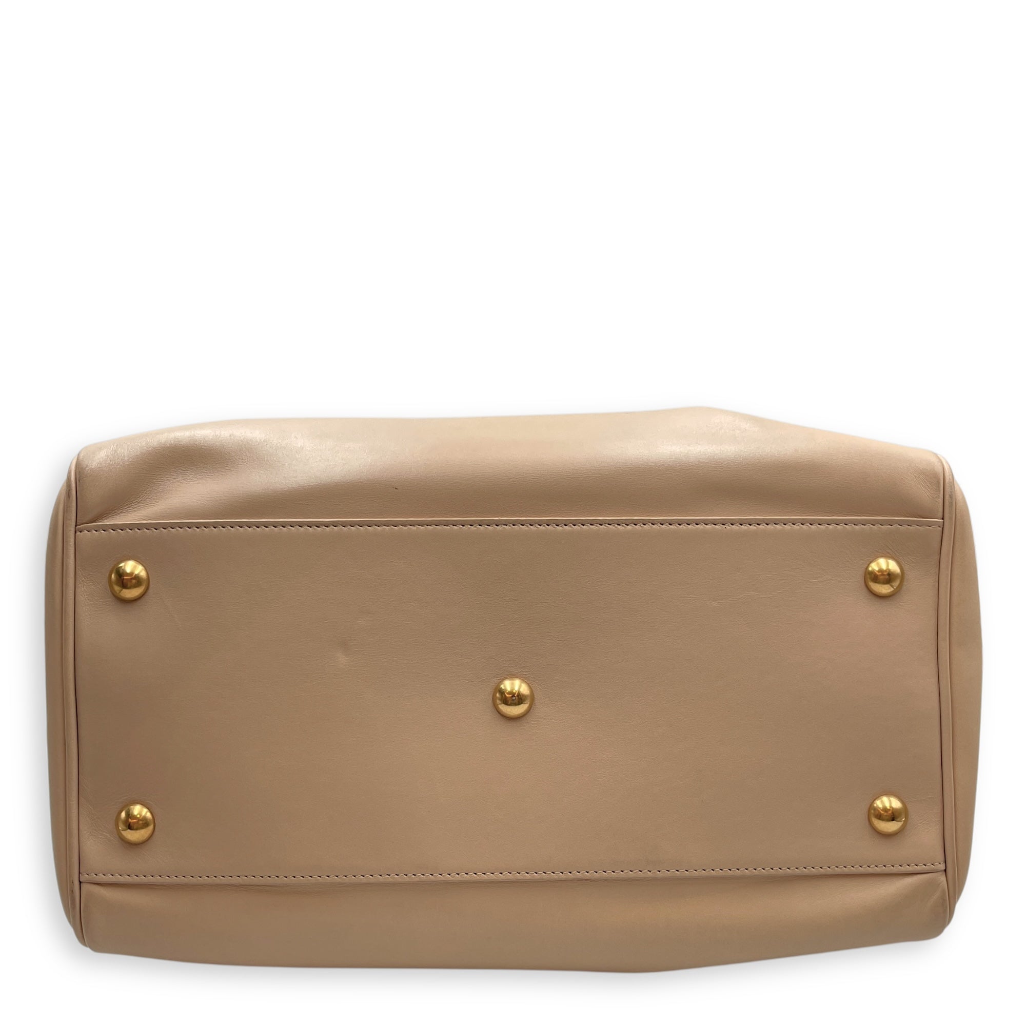 Boston Beige Shoulder Bag in Calfskin, Gold hardware