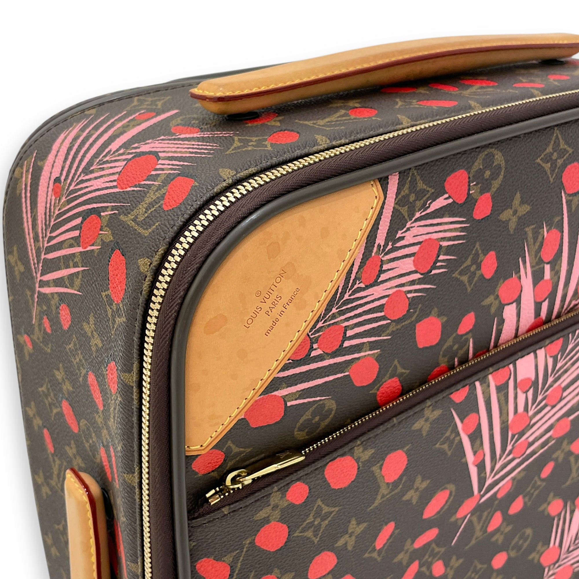 Monogram Jungle Dots Brown Luggage in Canvas, Gold hardware
