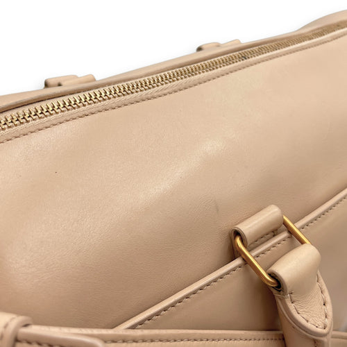 Boston Beige Shoulder Bag in Calfskin, Gold hardware