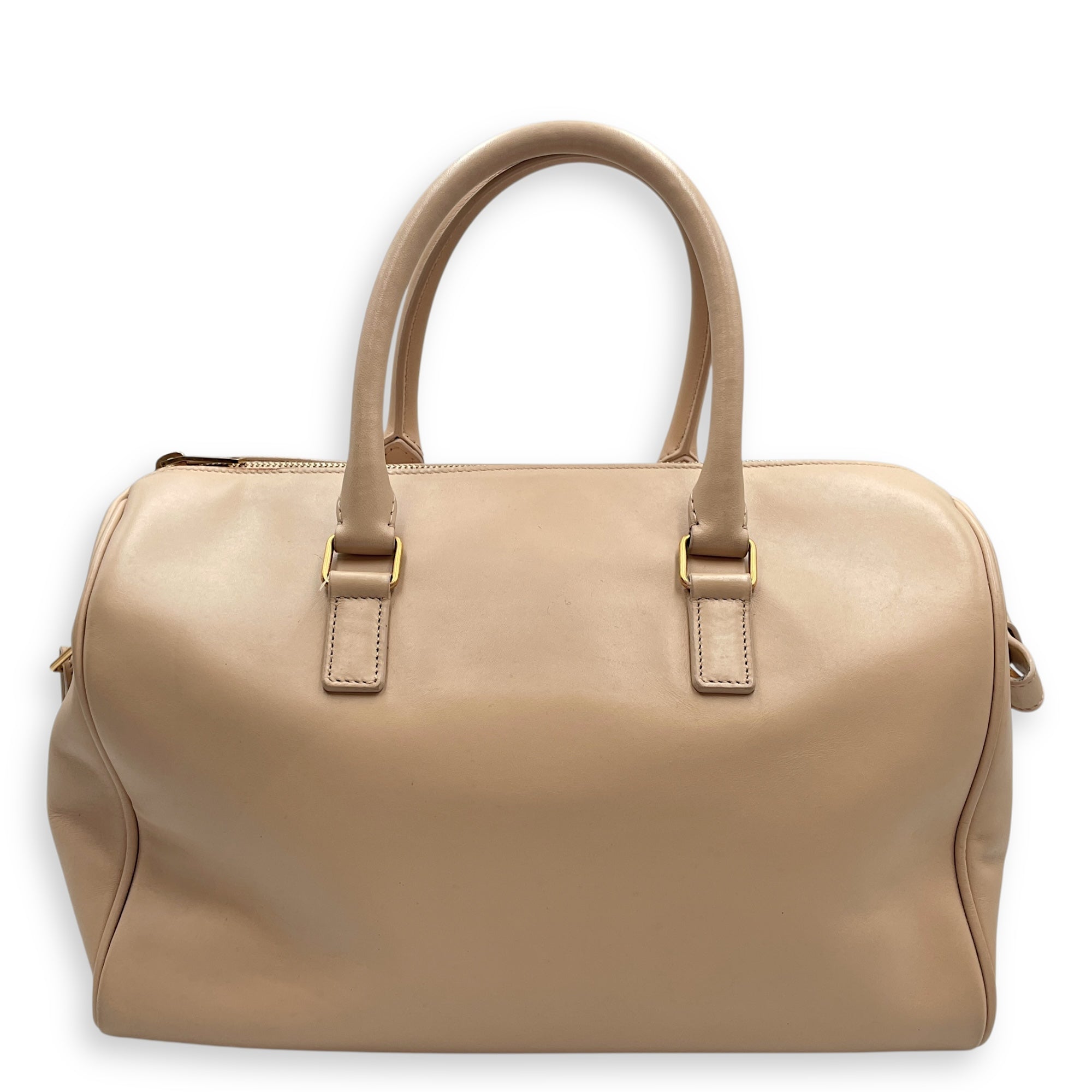 Boston Beige Shoulder Bag in Calfskin, Gold hardware