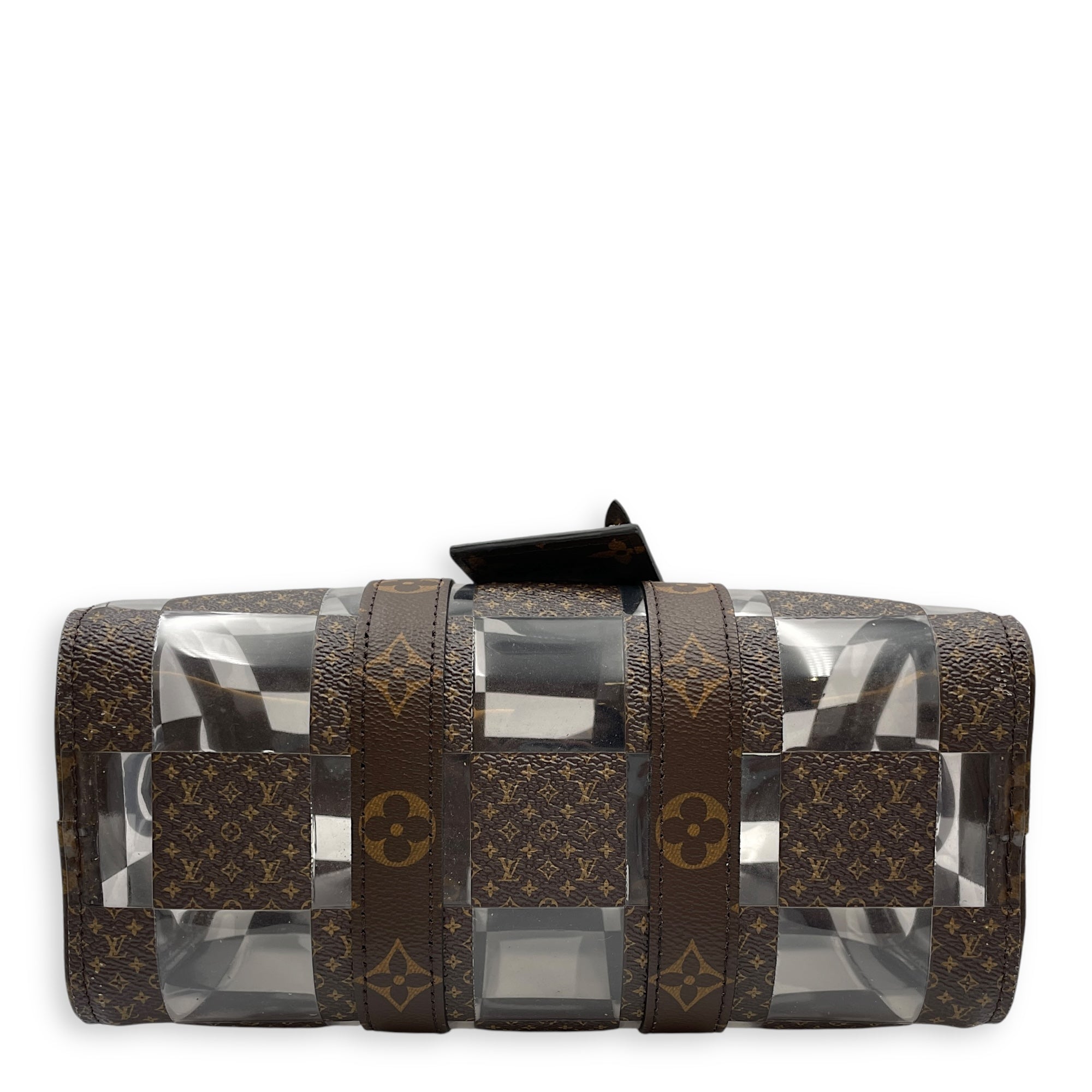 Keepall Chess 25 Brown Monogram Crossbody Bag in Coated Canvas, Lacquered Metal hardware
