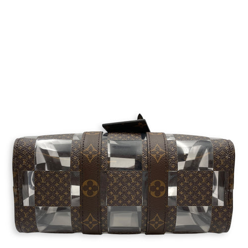 Keepall Chess 25 Brown Monogram Crossbody Bag in Coated Canvas, Lacquered Metal hardware