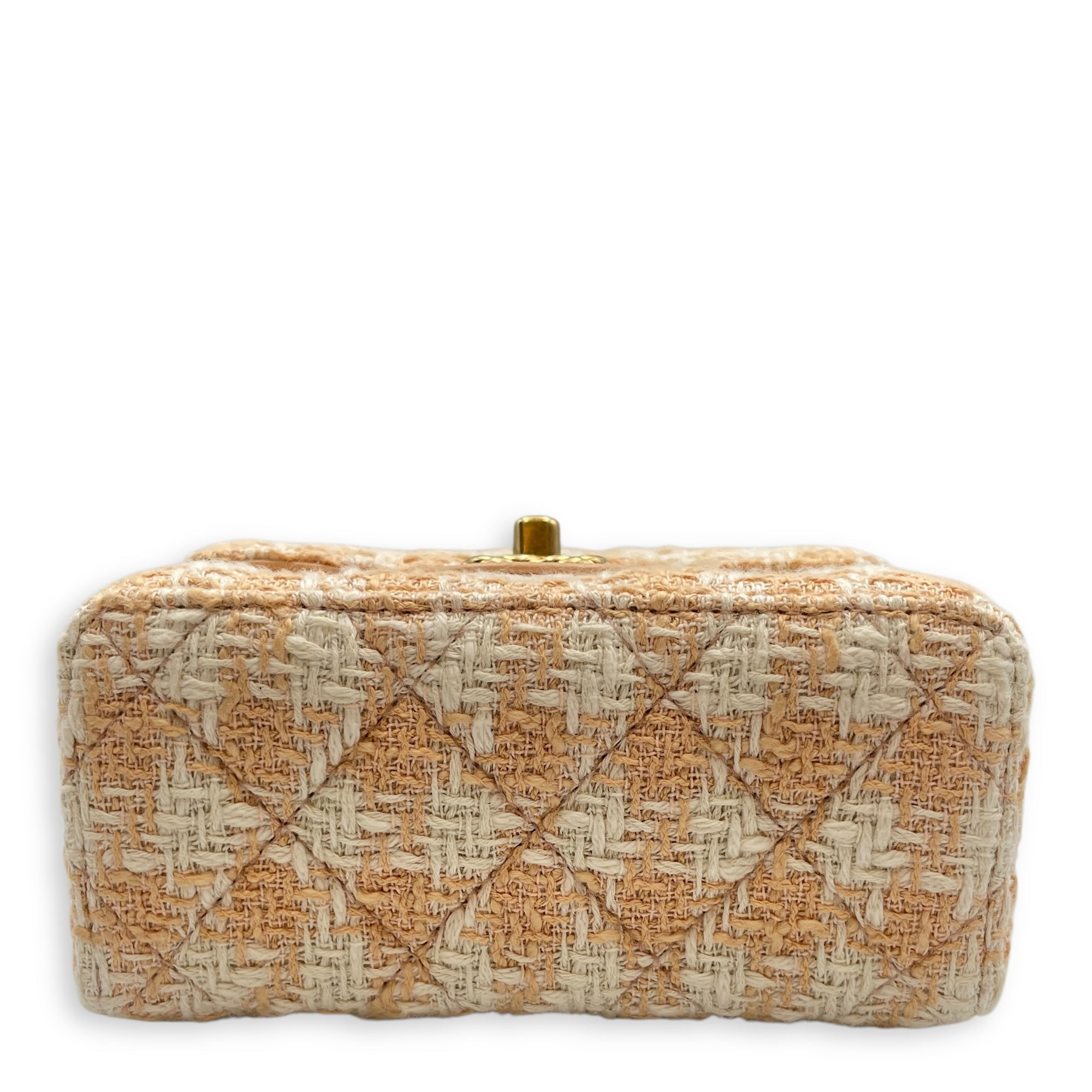 Quilted Tweed Crush Mini Multi-Color Flap Bag , Gold hardware