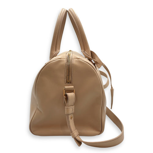 Boston Beige Shoulder Bag in Calfskin, Gold hardware
