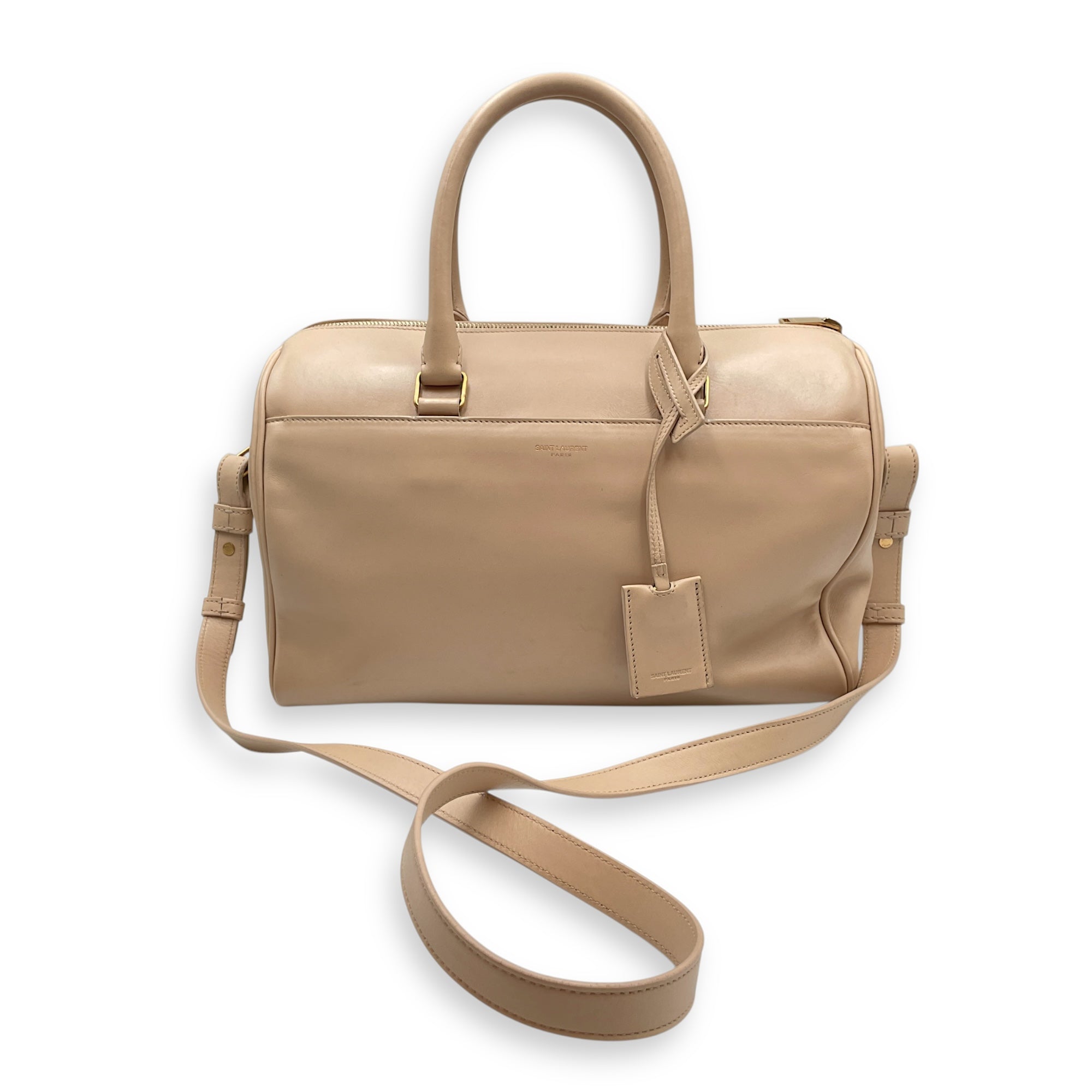 Boston Beige Shoulder Bag in Calfskin, Gold hardware