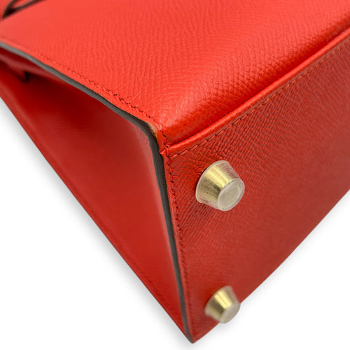 Sellier Kelly 28 Capucine in Epsom, Gold hardware