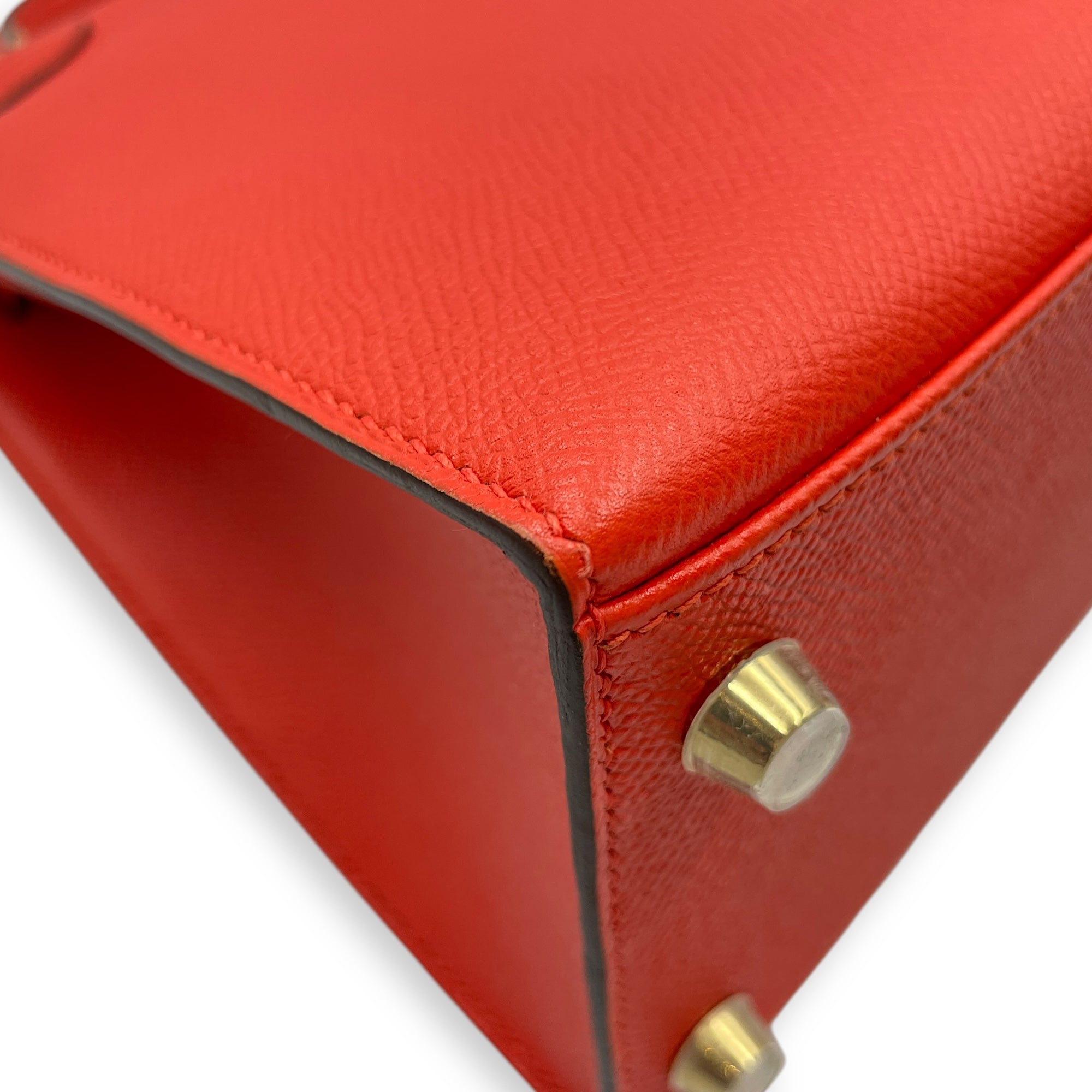 Sellier Kelly 28 Capucine in Epsom, Gold hardware