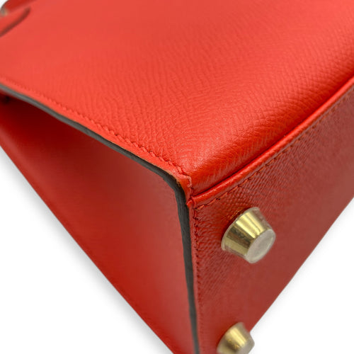 Sellier Kelly 28 Capucine in Epsom, Gold hardware