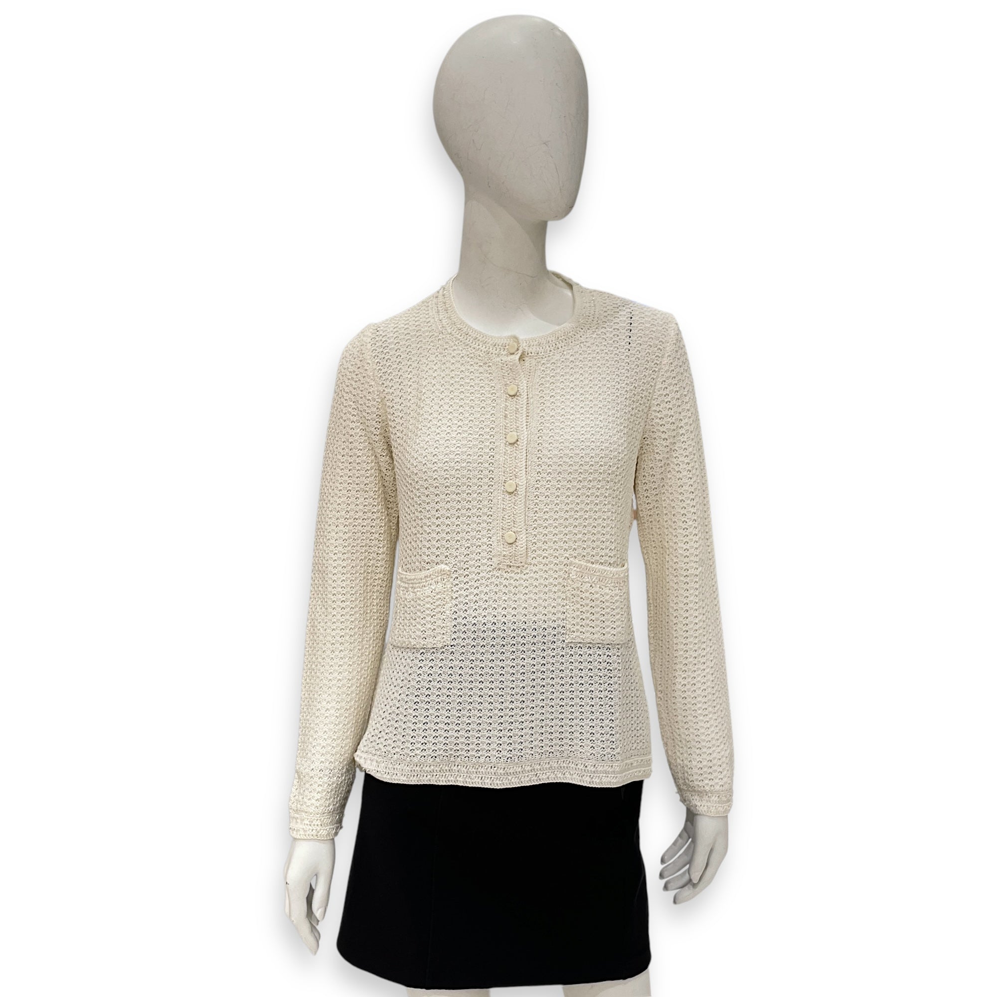 Cotton cardigan White Ready-To-Wear, Enamel hardware
