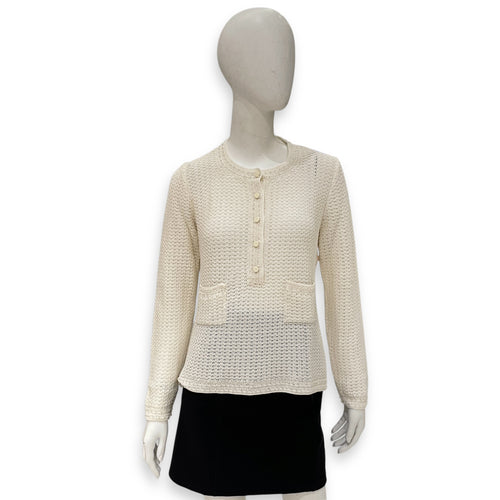 Cotton cardigan White Ready-To-Wear, Enamel hardware