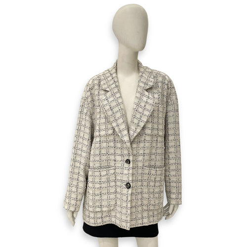 Tweed jacket 40 White Ready-To-Wear, Silver hardware
