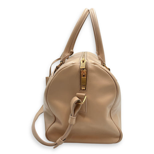 Boston Beige Shoulder Bag in Calfskin, Gold hardware