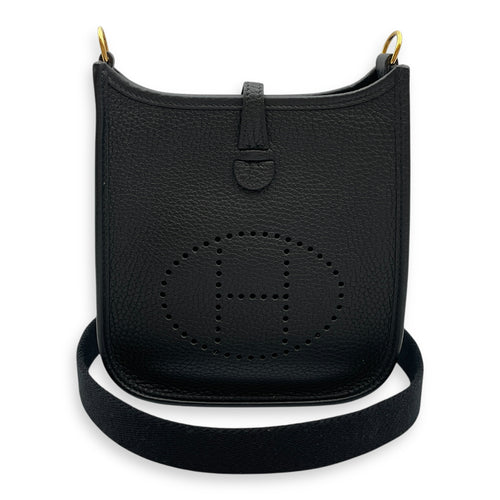 Evelyne Mini Black in Clemence, Gold hardware