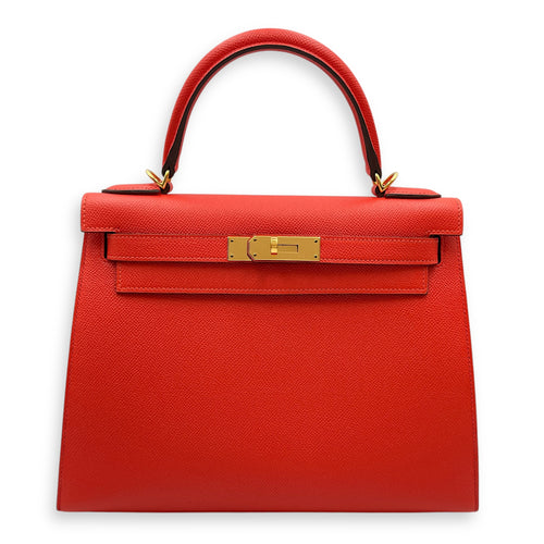 Sellier Kelly 28 Capucine in Epsom, Gold hardware