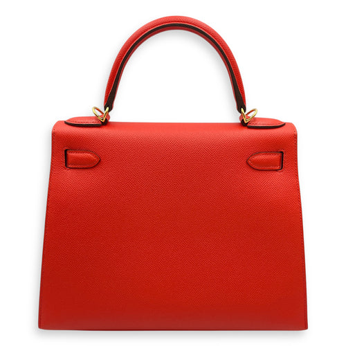 Sellier Kelly 28 Capucine in Epsom, Gold hardware