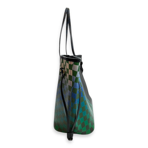 Damier Race Neverfull MM Noir/Rouge Shoulder Bag in Canvas, Gold hardware