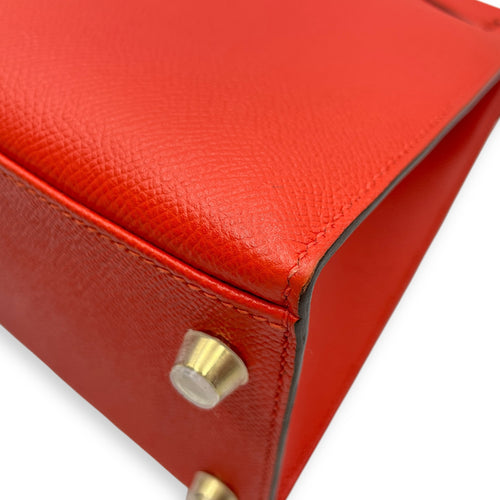 Sellier Kelly 28 Capucine in Epsom, Gold hardware