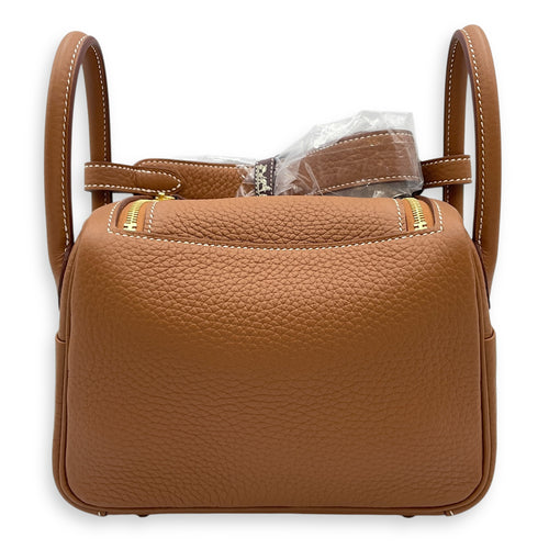 Lindy II Mini Gold in Clemence, Gold hardware