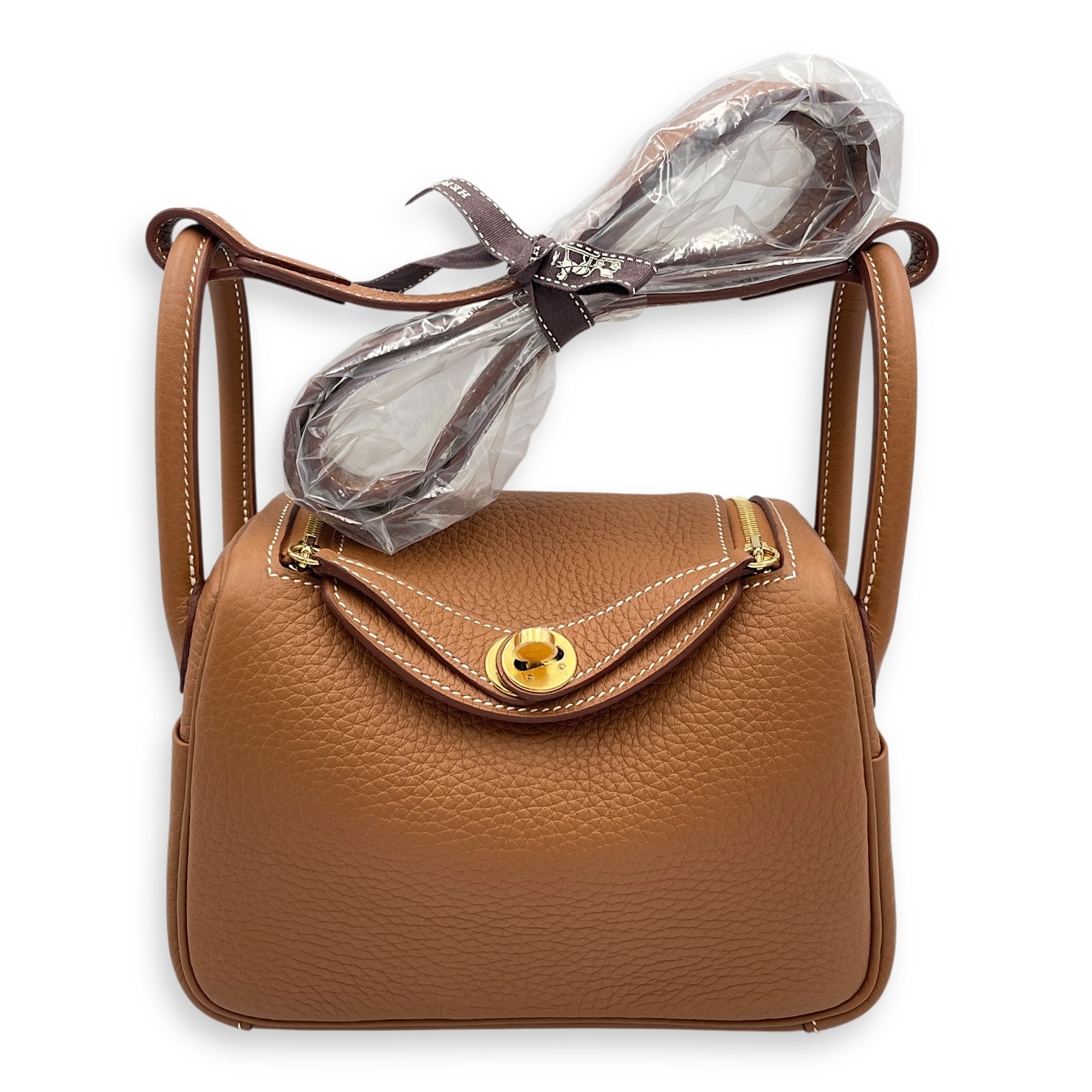 Lindy II Mini Gold in Clemence, Gold hardware