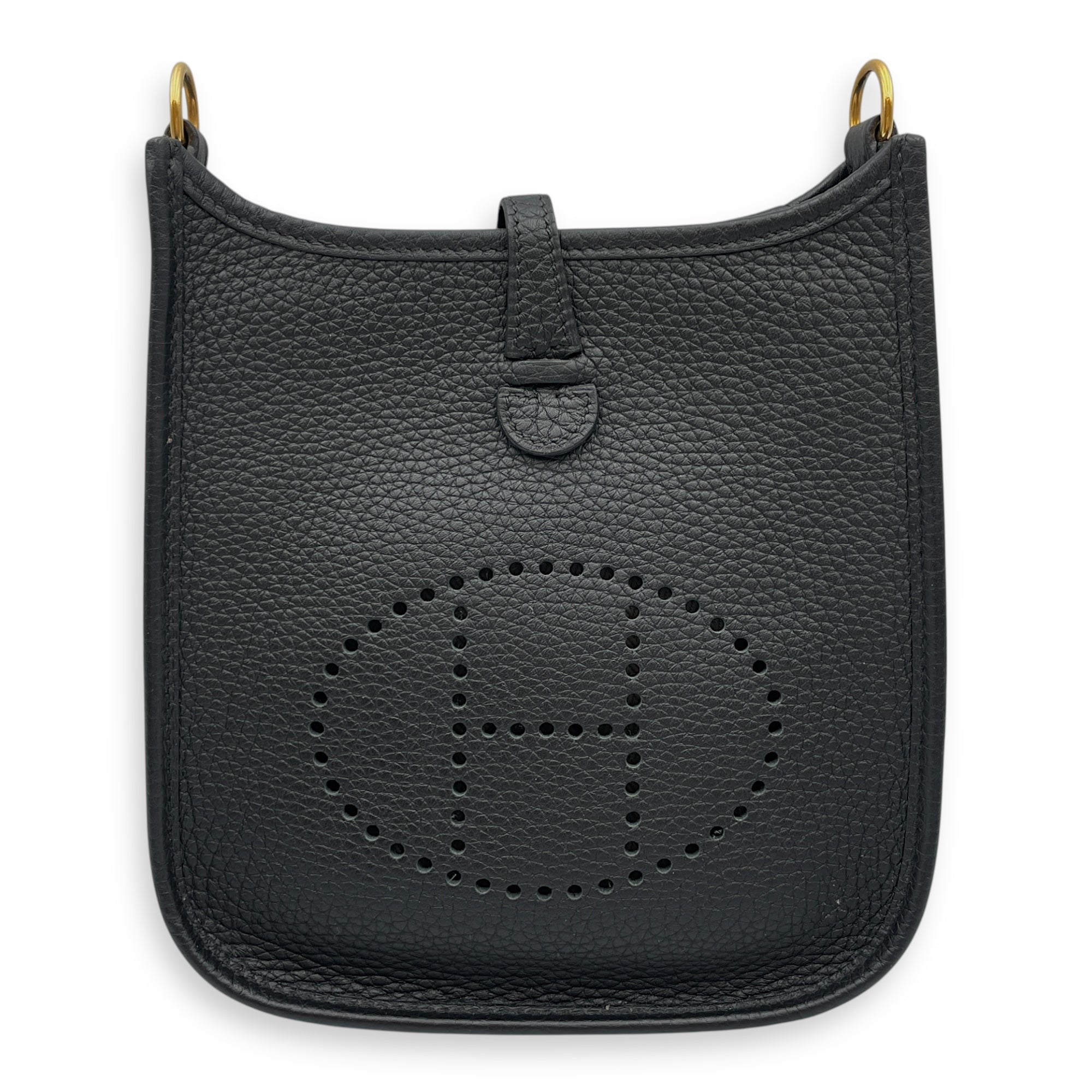 Evelyne Mini Black in Clemence, Gold hardware