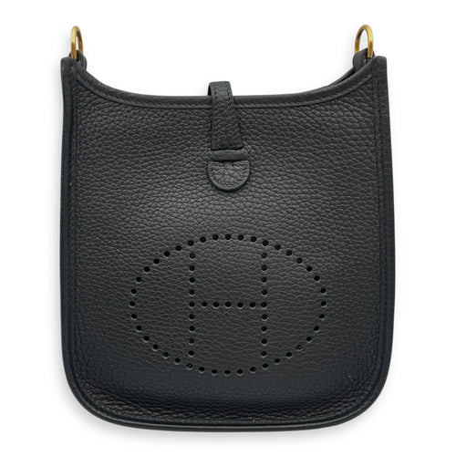 Evelyne Mini Black in Clemence, Gold hardware