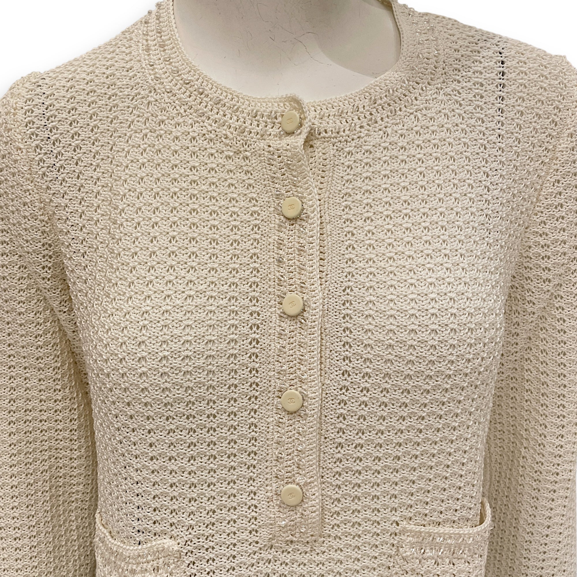 Cotton cardigan White Ready-To-Wear, Enamel hardware