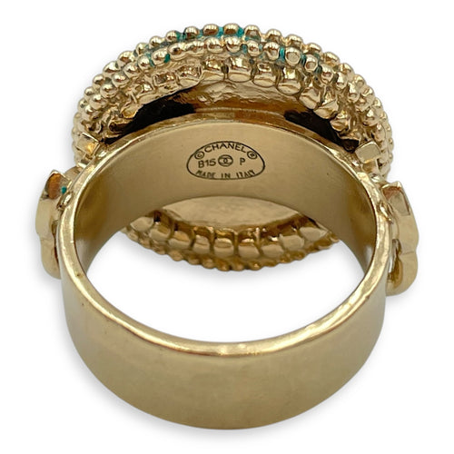 Vintage CC Camellia U.S 7 Gold Hardware Ring