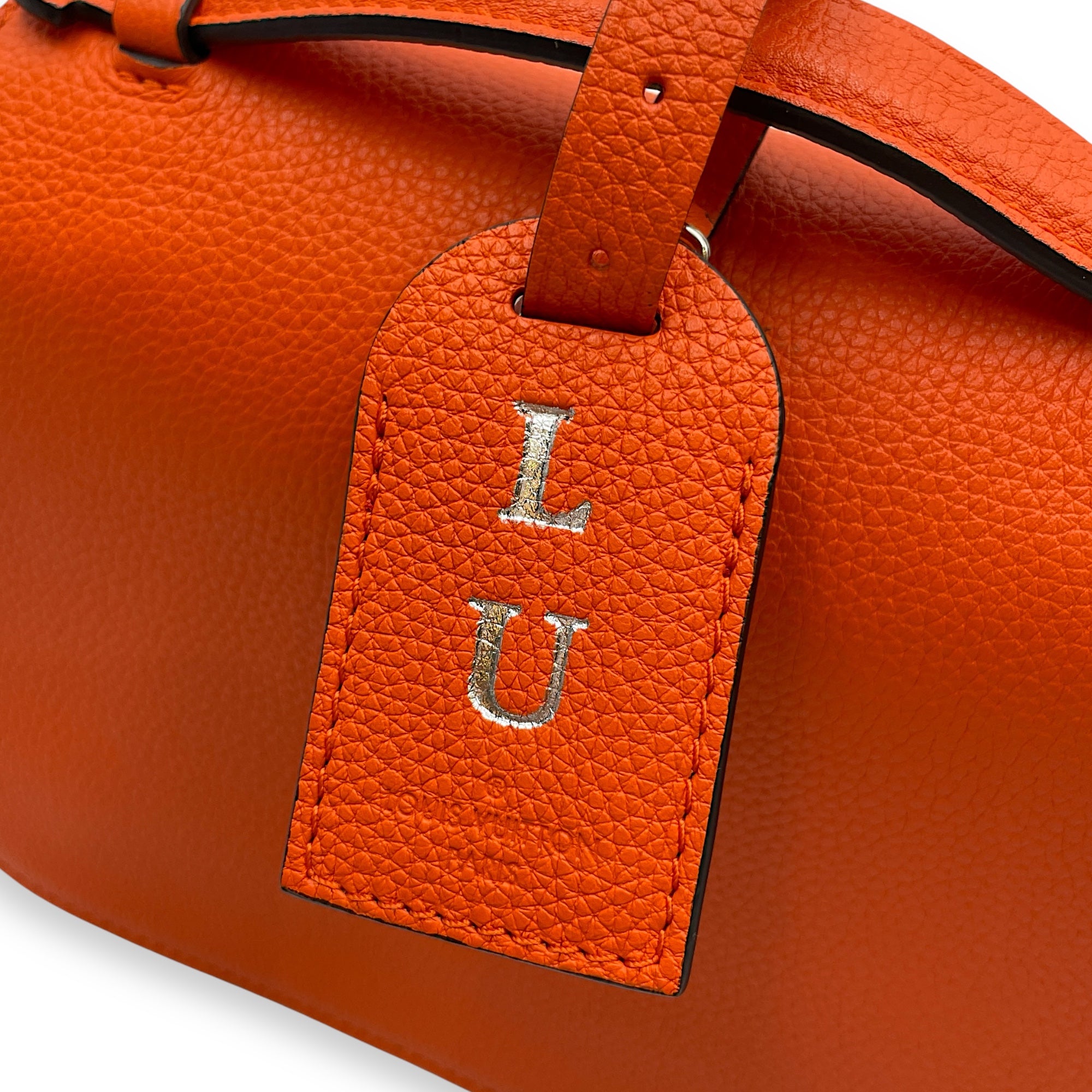 Vivienne NM Orange Crossbody Bag in Calfskin, Silver hardware