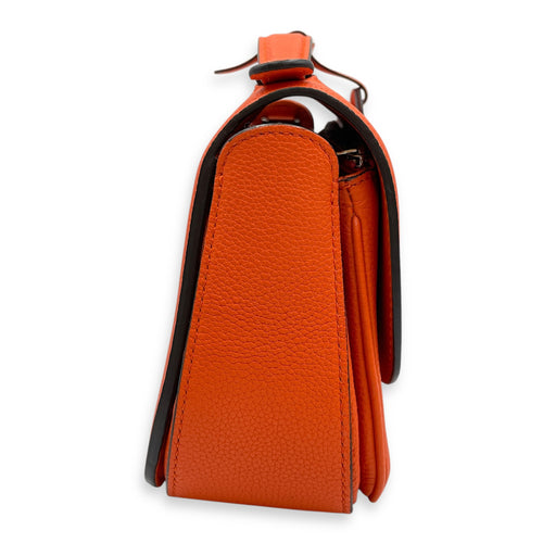 Vivienne NM Orange Crossbody Bag in Calfskin, Silver hardware