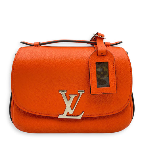 Vivienne NM Orange Crossbody Bag in Calfskin, Silver hardware