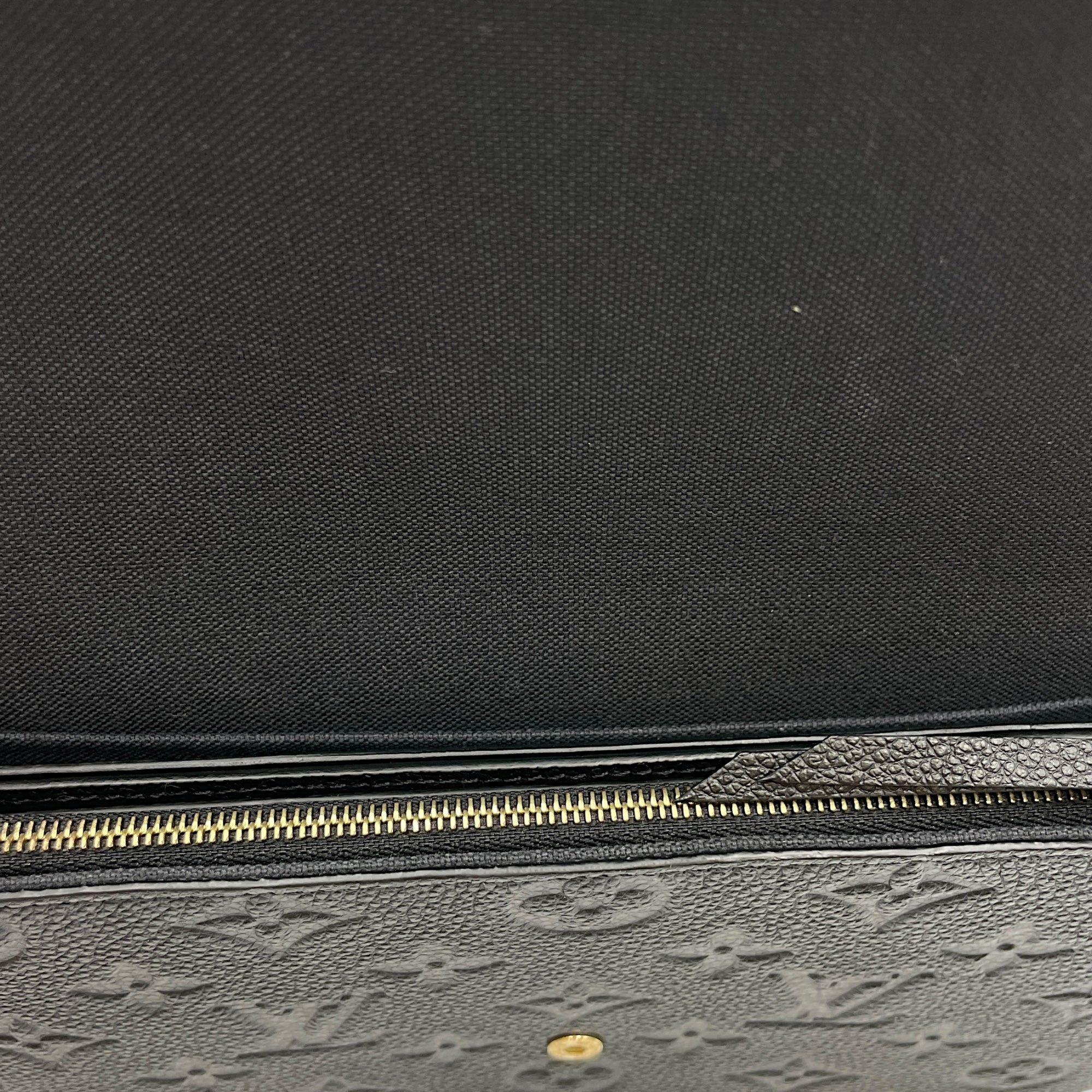 Felicie Pochette Empreinte Black Crossbody Bag in Calfskin, Gold hardware