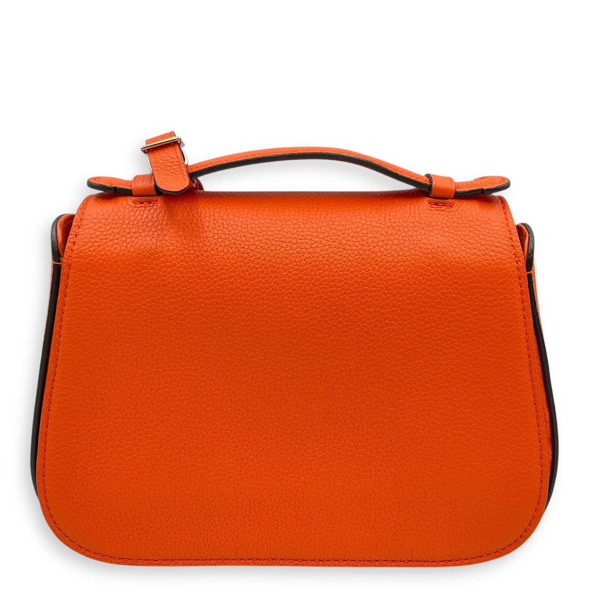 Vivienne NM Orange Crossbody Bag in Calfskin, Silver hardware