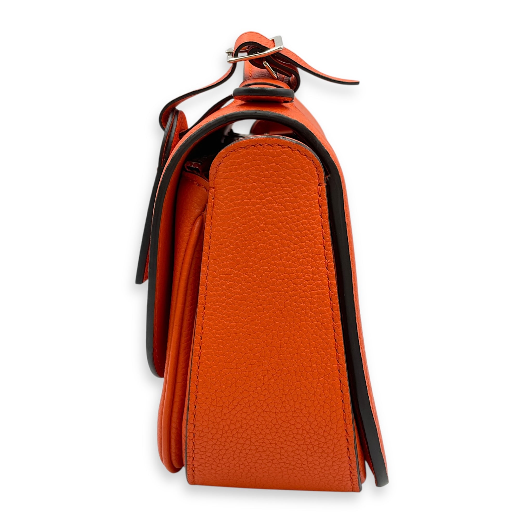 Vivienne NM Orange Crossbody Bag in Calfskin, Silver hardware
