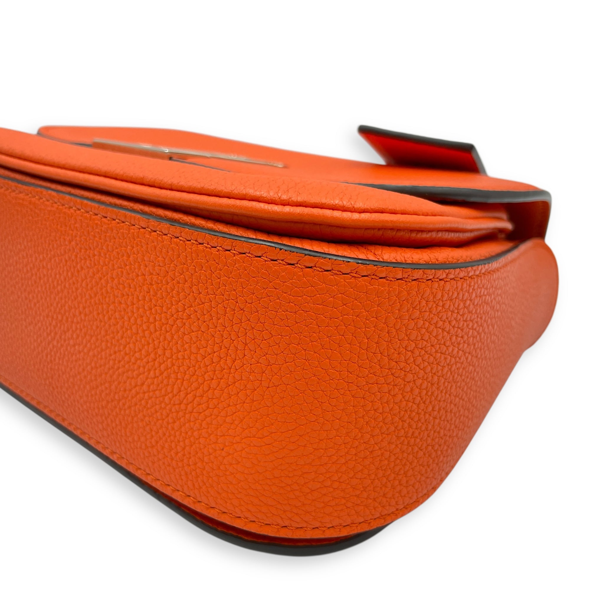 Vivienne NM Orange Crossbody Bag in Calfskin, Silver hardware
