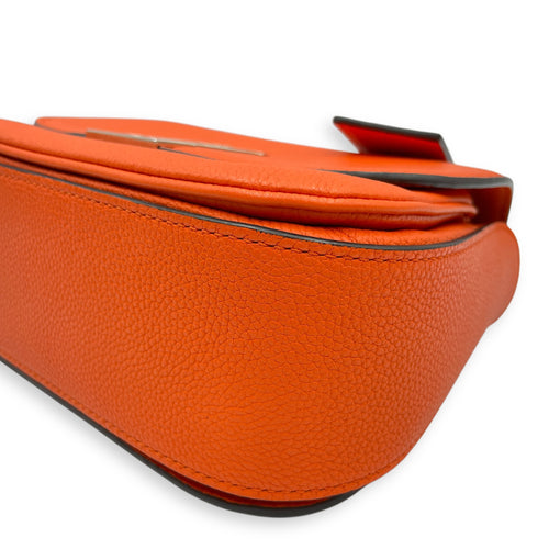 Vivienne NM Orange Crossbody Bag in Calfskin, Silver hardware