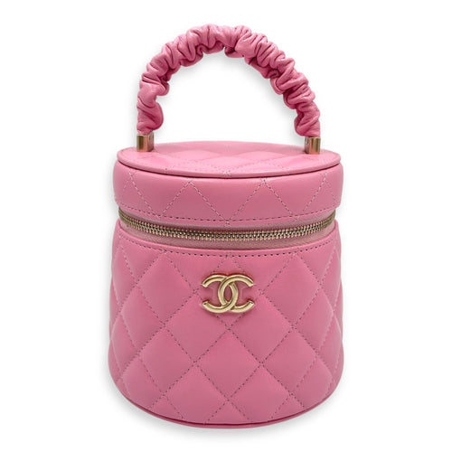 Vanity  Mini Pink Top Handle Bag in Lambskin Gold hardware CL2508-14811 1