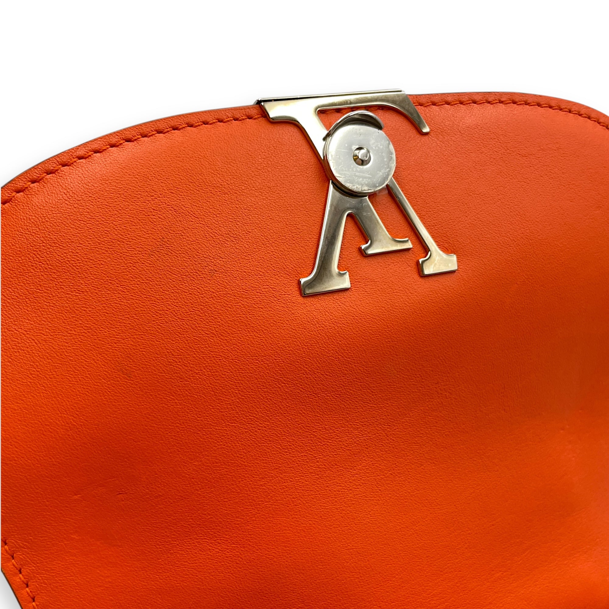 Vivienne NM Orange Crossbody Bag in Calfskin, Silver hardware