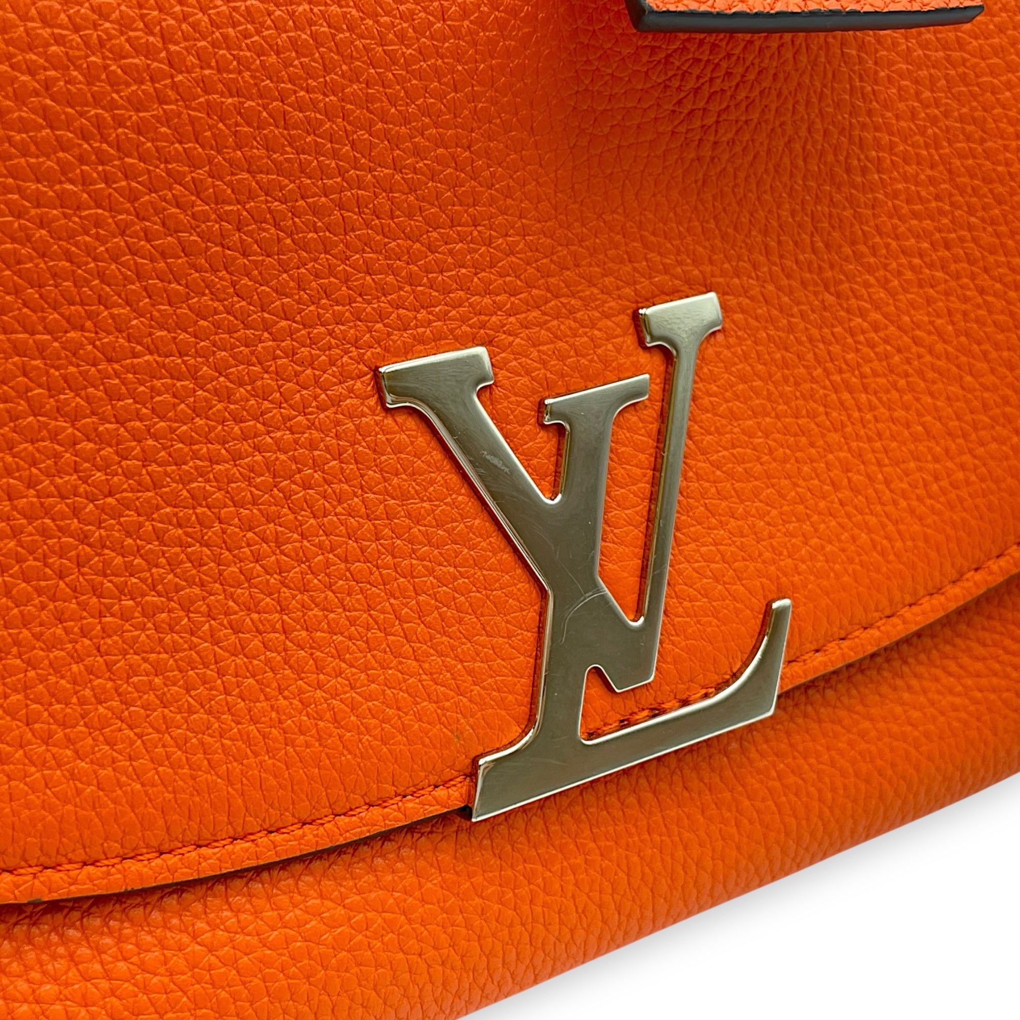 Vivienne NM Orange Crossbody Bag in Calfskin, Silver hardware