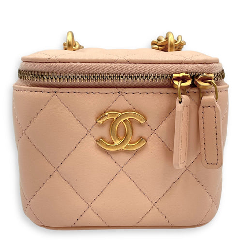 Camelia Crush Mini Beige Vanity Bag in Lambskin Brushed Gold hardware CL2508-14745 1